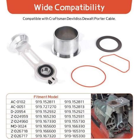 Kit Piston Compresseur - KK 4835 - Pour Compresseurs Sans Huile - Compatible Modèles Sears Craftsman - 1 Pièce (1/5)