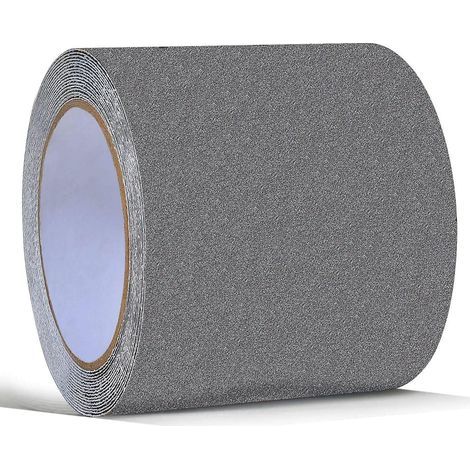 High-traction grey anti-slip tape for indoor and outdoor steps, ramps, walkways and patios, 4" x 5m (1/5)