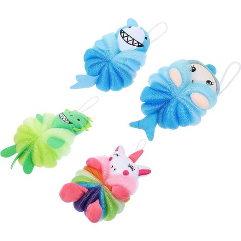 Boules de Bain Produisent une Mousse Riche Bain pour Garçon et Filles en PE 4 Pièces Design Créatif Forme Animaux Mignons (1/5)