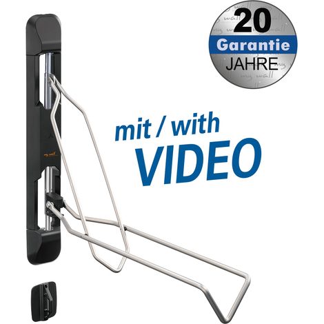 my wall Soporte de pared para bicicletas - HR11L, soporte de pared para bicicleta, ahorra espacio, giratorio, plegable, ancho de neumático de hasta 71 mm, suspensión para bicicleta, capacidad de carga (1/5)