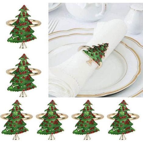 6 ronds de serviette de Noël - décoration de table pour fête, banquet et dîner. (1/4)