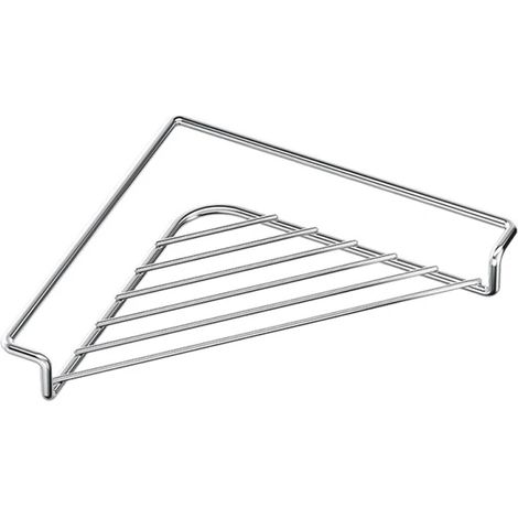 (1 pièce) Étagère d'angle en acier inoxydable pour évier avec support triangulaire ajouré pour éponges, savons, assiettes, tasses et égouttoir à vaisselle, plan de travail de cuisine (1/5)