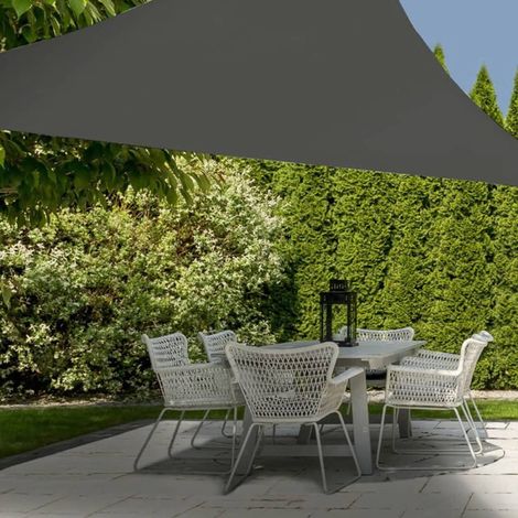 AMBIANCE tela sombra 3x3x3 m gris , Tela sombra 3x3x3 metros gris. -Marca: Ambiance. -Toldo de tela para sombra triangular con ojales de aluminio. -Dispone de 3 cuerdas de 230cm. - (1/4)