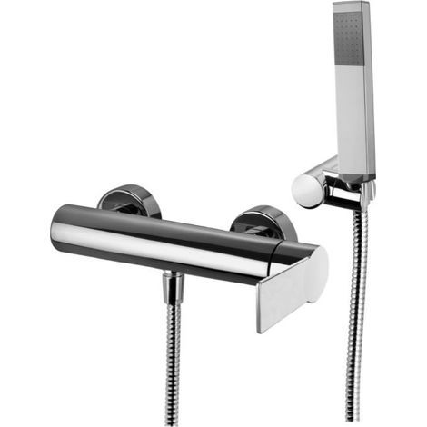Paffoni série Tango TA168DCR mitigeur de douche apparent avec douchette et support mural articulé Chromé - Laiton (1/4)