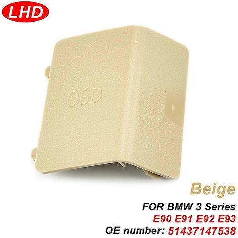 Cache-prise OBDII OBD 2 II, panneau décoratif noir pour diagnostic, compatible BMW Série 3 E90 E91 E92 E93 (conduite à gauche), référence 51437147538 (1/5)