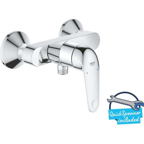 Grohe – Mitigeur douche monotrou chromé – Levier métallique – Limiteur de température – Système d'installation rapide – SKU 24333001