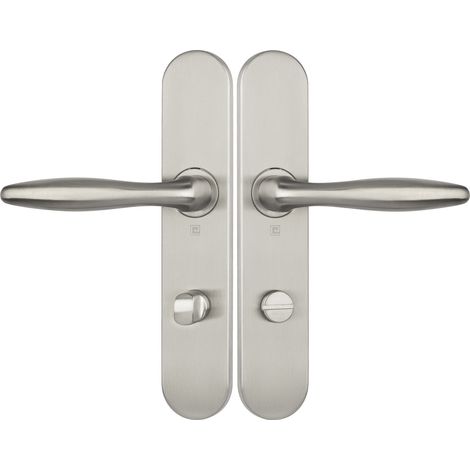 Ensemble sur plaques série JADE 1594 acier type condamnation finition inox - HERACLES - B-INOX-SP22 (1/3)