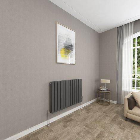SKY Bathroom 600x884mm Anthracite Double Flat Panel Radiator Horizontal Central Heating Rad (1/5)