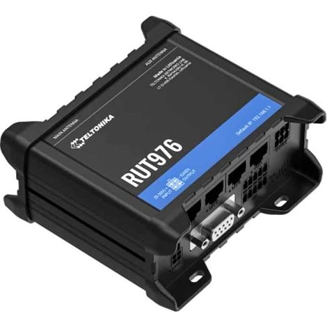 Enrutador industrial Teltonika RUT976 RedCap 5G, 5G NR SA (223Mbps DL/123Mbps UL)