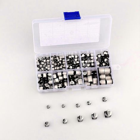 180 condensateurs électrolytiques CMS en aluminium, 16-50 V, 1 µF/4,7 µF/10 µF/22 µF/47 µF/100 µF/220 µF/330 µF/470 µF/1000 µF