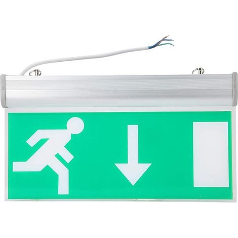 Acrylique LED Vert Lettre Feu Sortie de Secours Éclairage Signe Sécurité Évacuation Voyant Lumineux 110-220 V