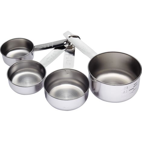 KC BLUE KCCUPSET Set de Misurini de 4 Pezzi de Acciaio Inox, Argento, 36x7.13x1.7 cm, 4 pezzi. (1/2)