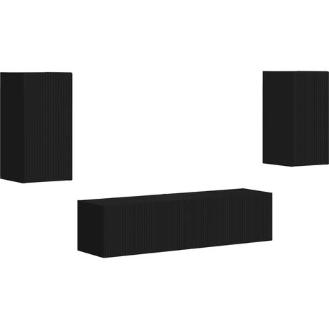 TV-Schrankset 4 pcs Schwarz Holzwerkstoff vidaXL