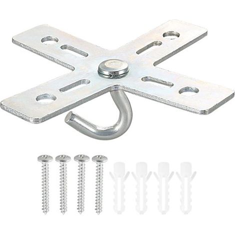 Kit de crochets de plafond - Plaque de montage en croix - Pour ventilateur et lampe - Convient pour lustre et suspension - Métal - Accessoire de fixation (1/5)
