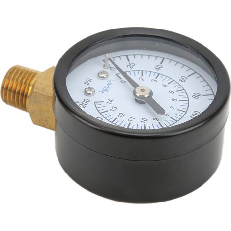 1/4NPT 50mm Radial-Manometer Öl Gas Hydraulik Druckanzeige 0‐200psi 0‐14kg/cm² (1/5)