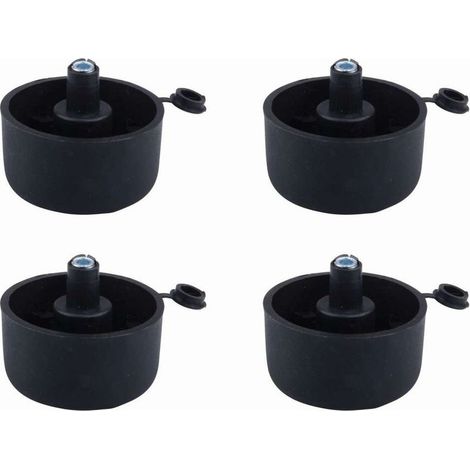 Verstellbarer schwarzer Kunststoff-Möbelfuß – Höhe 42 mm – Verstellbereich bis zu +28 mm – Tragkraft 100 kg – Für TV-Ständer, Sofas, Schränke (1/3)