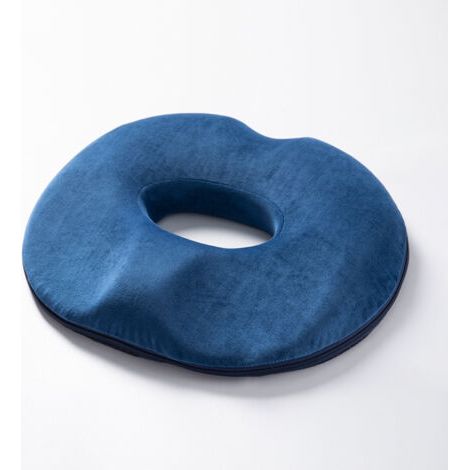 Pair Coussin de Siège de Donut en Polyester, Coussin Orthopédique pour Hémorroïdes, Ergonomique Coussin Anti Escarres, pour Chaise Bureau Auto Voiture Fauteuil Roulant, 45cm x 40cm (aux femmes, Bleu m