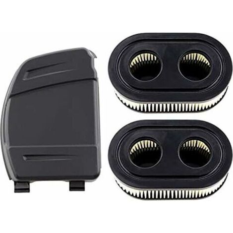 Set of 2 air filters and air filter cover for Briggs & Stratton 550E, 575EX, 575IS, 625EXI, 650EXI, 675EXI, 675IS engines, replaces parts 594106, 798339, 798452, 593260.