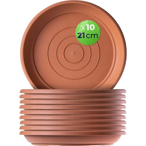 Support de pot, 21 cm de diamètre, plastique de haute qualité, s'adapte aux jardinières de 11 à 54 cm, retient l'excès d'eau, disponible en anthracite et en terre cuite (1/5)