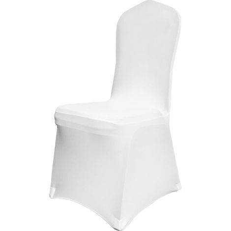 Couverture Housses de Chaise Mariage Housse de Chaise Banquet pour Chaises sans Bras Polyester et Élasthanne Élastique Soirée Célébration Décoration (10PCS, Blanc Tout Compris) (1/5)