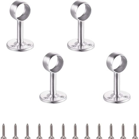 Y Tringle de penderie en acier inoxydable, Dia 32mm(1-1/4") Support de levier pour armoire avec support de tringle, Support de plafond pour rideau, Lot de 4 (1/5)