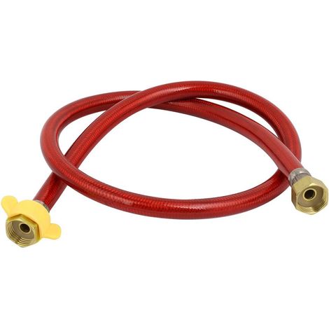 1M Länge 304 Edelstahl Flexible Wasserhahn Toilettenschlauchverbinder Rot (1/3)