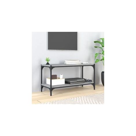 Meuble TV Sonoma gris 80x33x41 Bois d'ingénierie et acier (1/5)