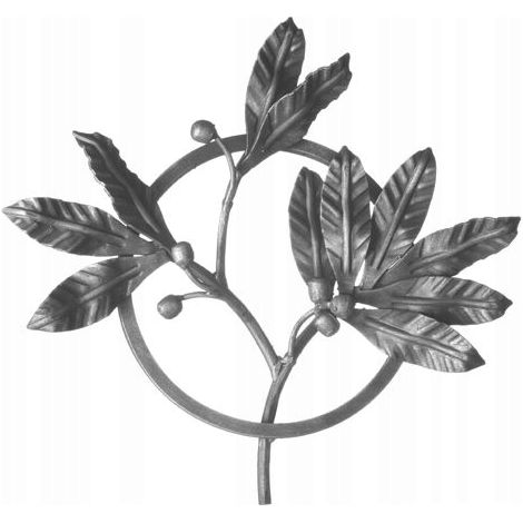 Lorbeerrosette, geschmiedete Elemente, 12 x 12, H 400 x XL 250, 13,039