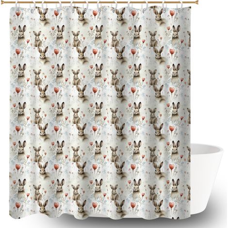 Rideau de douche imperméable en polyester 180x180 Évasion rideau étanche pour salle de bain avec douche à l’italienne (1/5)