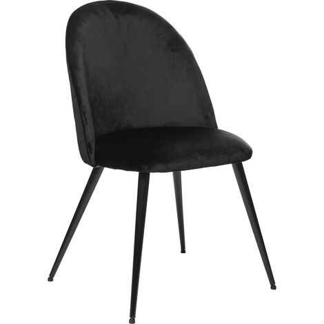 Stuhl Slano - schwarz - Samt - Beine aus schwarzem Metall (1/5)