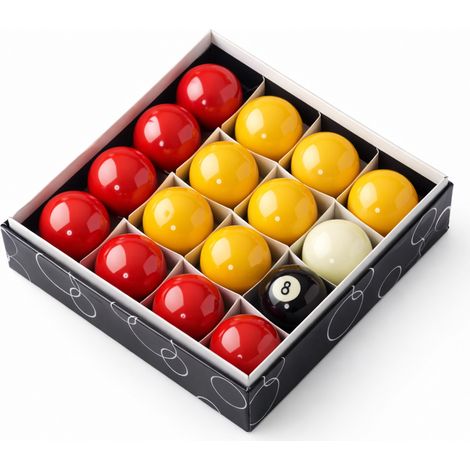 Oypla Full Size UK Regulation 16 Red and Yellow Pool Ball Set 2" (1/5)