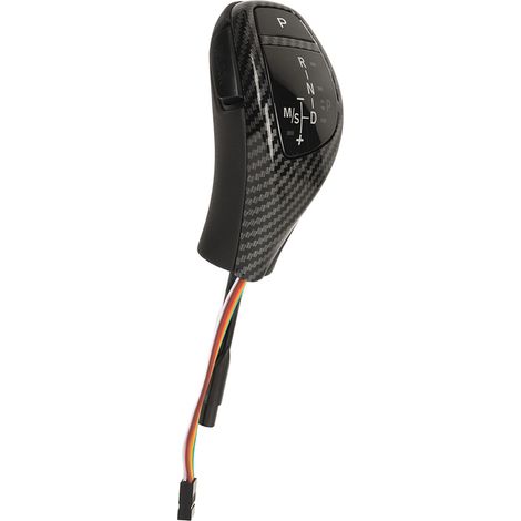 Manette de levier de vitesse automatique avec bouton de démarrage LED rouge, tête de changement de vitesse électronique carbone, compatible Série 5 E60 E61 (1/5)