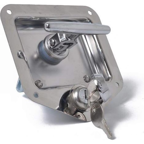 T Forme Acier Inoxydable Remorque RV Voyage Serrure Anti-vol Boîte À Outils Poignée Serrure de Porte pour Caravane Camion Camp Motorhome Patrol Car (1/5)