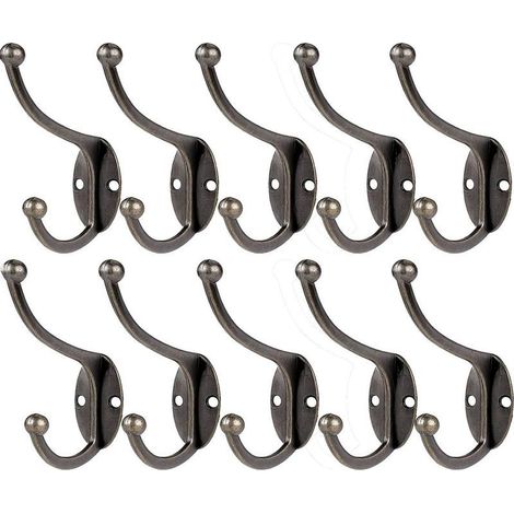 10 Pcs Patère Porte Manteau Murale Vintage Crochet Uniques Métal De Porte Chapeau Crochet Rétro Inox avec Vis pour la maison pour Porte-Manteau Salle de Bain Cuisine (Copper) (1/5)
