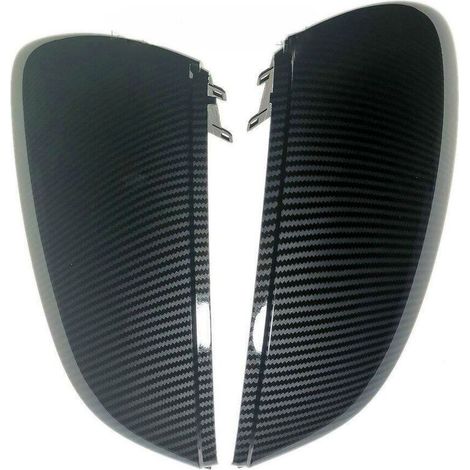 Par de tapas de espejo retrovisor  LHD para Audi A3 S3 RS3 21-22 (aspecto carbono), color negro, con agujeros, práctico (1/5)