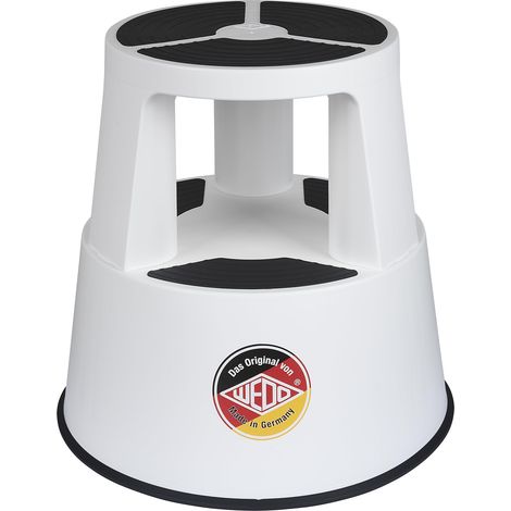 WEDO SUPER STEP TABOURET À ROULETTES EN PLASTIQUE INCASSABLE - PIED D'ÉLÉPHANT - CERTIFIÉ TÃœV GS - FABRIQUÉ EN ALLEMAGNE - ANTI