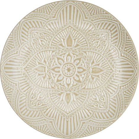 Lot de 6 Assiettes Plates "Sahara" 27cm Beige (1/4)