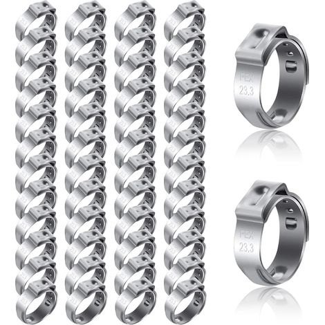 50 PCS Car Crimp Ring Replacement Clamp, Durable Waterproof Metal Vehicle Hose Connector Clamp, Automotive Fastening Accessories, 3/4 inch