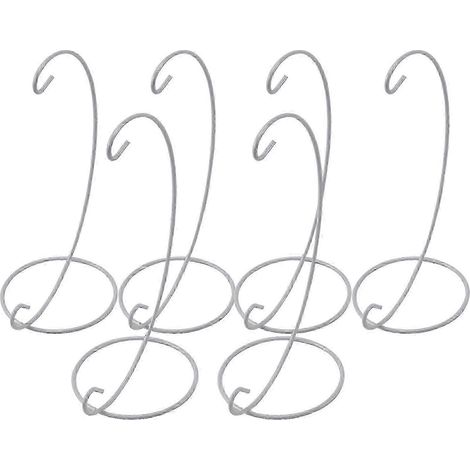 (Lot de 6) Présentoir à décorations, support suspendu en fer blanc pour globes en verre, terrariums pour plantes aériennes, boules de sorcière, décorations de Noël et autres ornements blancs (1/5)