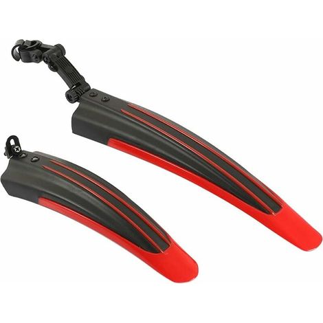 Garde-boue vélo Protection vélo 2pcs rouge, réglable, universel Cyclistes (VTT/vélo de montagne)