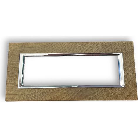 Placca Da Parete 6 Moduli Compatibile Matix Placchetta Effetto Legno Bambu C4806 (1/5)