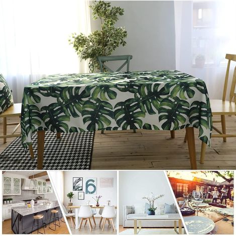Nappe de table en tissu polyester anti-déversement résistant à l'eau pour repas en famille, occasion importante intérieure ou extérieure, décoration de table quotidienne, 140 x 250 cm (1/5)