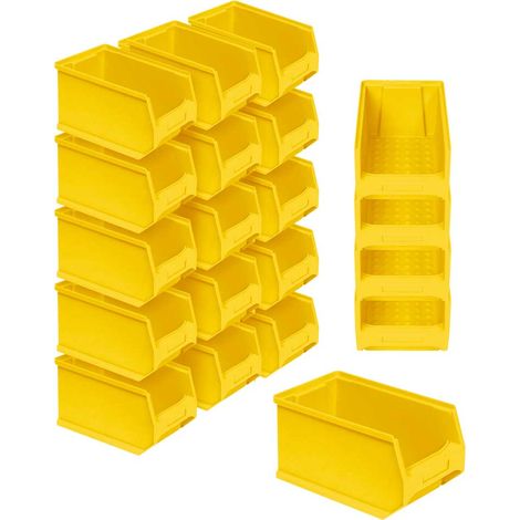 BRB Lot de 20 Boîtes de Rangement Plastique ''Classic'' FB 5, Dimensions : 170140 x 100 x 77 mm, Capacité : 1 l, Jaune