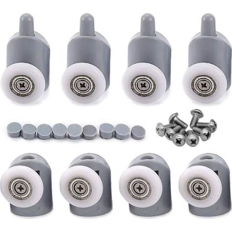 8 Pcs 23mm Galet Rouleau Roulette Roue pour Porte de Douche, Roulettes Coulissantes Porte Salle de Bain (1/4)
