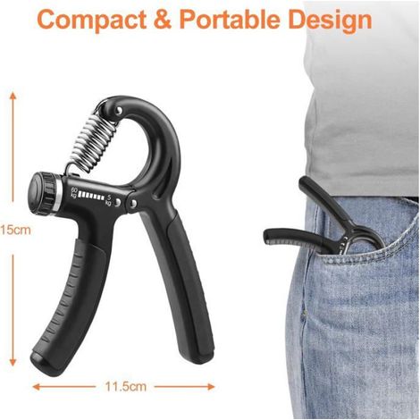 Poignée de main, 5-60kg Ajustable Muscle Grip, Forearm, Hand, Wrist, Enhancer pour la thérapie et le soulagement du stress (1/4)
