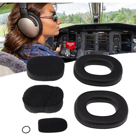 Coussinets en silicone réducteurs de bruit pour casque d'aviation, accessoire pour écouteurs de pilote (1/5)