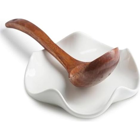 Lot de 2 Repose-cuillère en céramique Support à Cuillère en Céramique – Diamètre 14 cm – Bords Relevés Anti-éclaboussures – Pour Cuisine, Barbecue, Apéro – Porte-cuillère, Ustensile, Sauce (1/3)