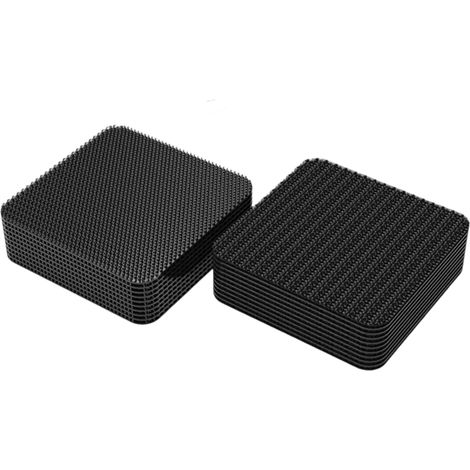Lot de 20 bandes antidérapantes pour tapis et moquettes, sols stratifiés, parquets et carrelages. Ces bandes antidérapantes à scratch ne se recourbent pas, sont lavables et réutilisables (5 cm x 5 cm, (1/5)