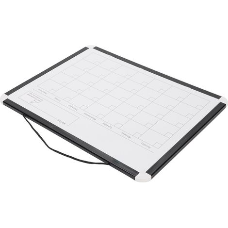 Tableau blanc magnétique portable double face avec calendrier mensuel et cadre en aluminium noir pour la maison (1/5)