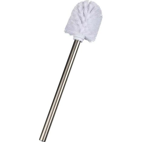 Brosse WC de rechange pour porte-brosse WC avec manche en acier inox mat, Polypropylène, Ø 8x35 cm, blanc
